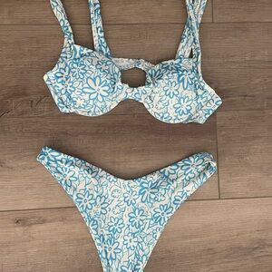 Aurelle Blue and White Floral Bikini